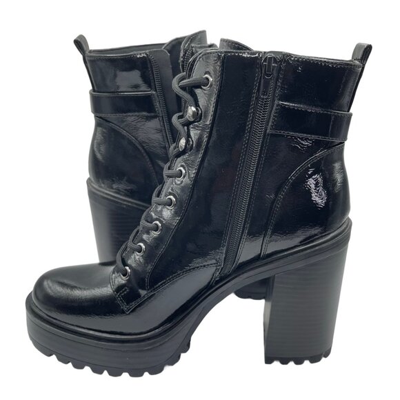 Women Black Lace-Up Boots Size 9 - Picture 4 of 4